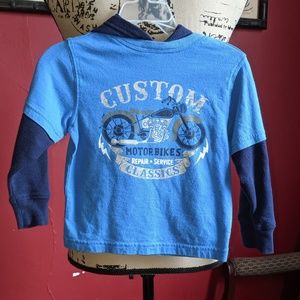 🦠3 for $8🦠 Healthtex motorcycle hooded shirt